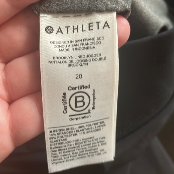 Athleta Brooklyn Lined Jogger Plus Size 20 Elastic Waist Zipper Pockets - Picture 11 of 11